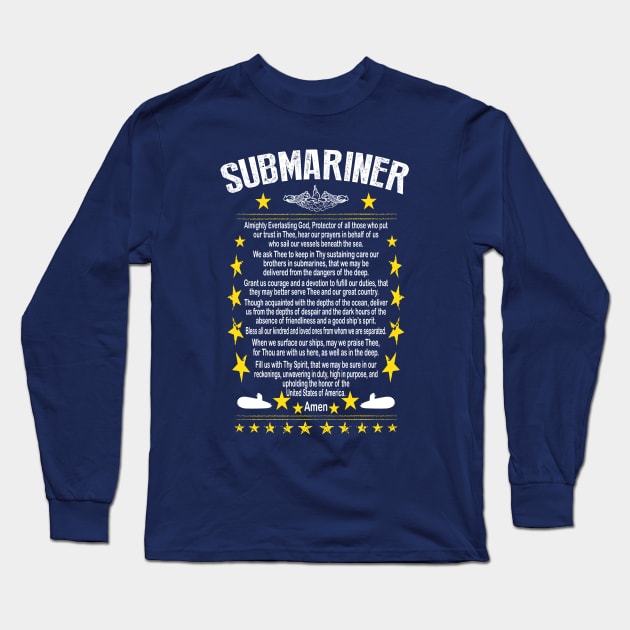 Submariner Prayer Long Sleeve T-Shirt by RelevantArt